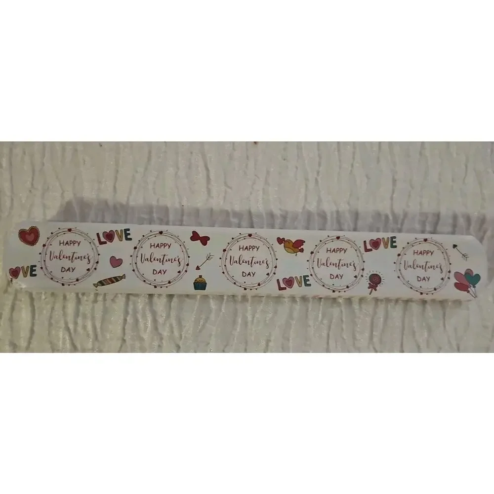 Slap Band Slap Bracelet Vinyl Coated Happy Valentine's Day
